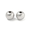 Brass Textured Beads, Cadmium Free & Nickel Free & Lead Free, Round, Real Platinum Plated, 8x7mm, Hole: 2~2.2mm