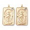 Brass Micro Pave Cubic Zirconia Pendants, Cadmium Free & Nickel Free & Lead Free, Rectangle Charms, Real 18K Gold Plated, 31x16.5x2.5mm, Hole: 3x2mm