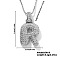 Elegant Brass Micro Pave Clear Cubic Zirconia 3D Initial Necklaces, Perfect Gift for Her, Platinum, Letter R, 15.75 inch(40cm)