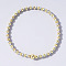 Korean Style Glass Seed & Brass Round Beaded Stretch Bracelets for Women, Silver, Inner Diameter: 6-1/2 inch(16.5cm)