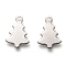 Non-Tarnish Christmas 201 Stainless Steel Charms, Laser Cut, Christmas Tree, Stainless Steel Color, 10x6.5x0.5mm, Hole: 1.4mm