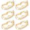 SUNNYCLUE 1 Box 6Pcs Shortener Enhancer Clasp Necklace Shortener Clasp Gold Gemstone Pearl Necklace Enhancer Clasps Crystal Push Clasp Secure Lock Openable Extender for Jewelry Making DIY Crafts