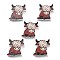 Printed Wood Beads, Cattle, Dark Red, 18.5x17.5x6mm, Hole: 2.5mm
