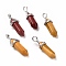 Natural Mookaite Pointed Pendants, Faceted, with Platinum Tone Brass Findings, Lead free & Cadmium Free, Bullet, 27~30x9~10x7~8mm, Hole: 4x3mm
