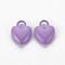Spray Painted Alloy Charms, Cadmium Free & Lead Free, Heart, Medium Purple, 14.5x11x4mm, Hole: 3mm