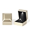 Rectangle Plastic Ring Storage Boxes, Jewelry Ring Gift Case with Velvet Inside and LED Light, Pale Goldenrod, 5.9x6.4x5cm