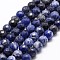 Natural Sodalite Beads Strands, Grade A, Faceted, Round, 6mm, Hole: 1mm, about 61pcs/strand, 14.9 inch~15.1 inch