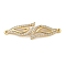 Rack Plating Brass Micro Pave Clear Cubic Zirconia Leaf Connector Charms, Cadmium Free & Lead Free, Real 18K Gold Plated, 13x39.5x2mm, Hole: 1.2mm