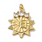 Rack Plating Brass Micro Pave Cubic Zirconia Pendants, with Jump Ring, Long-Lasting Plated, Lead Free & Cadmium Free, Sun, Real 18K Gold Plated, 23x18x3mm, Hole: 2.5mm