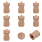8 Sets Wood Perfume Bottle Pendants, Essential Oil Bottles Charm, Undyed, BurlyWood, 29x10mm, Hole: 1.8mm