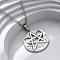 Viking Pentagram 304 Stainless Steel Pendant Necklaces, Stainless Steel Color, 18.11 inch(46cm)