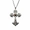 Vintage sparkling Alloy Rhinestone Cross Pendants Necklaces for Women, Platinum, 19.69 inch(50cm)