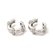 Square Rack Plating Brass Micro Pave Cubic Zirconia Cuff Earrings for Women, Long-Lasting Plated, Lead Free & Cadmium Free, Platinum, 17.5x15x6.5mm