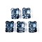 Baking Paint Transparent Glass Beads, Bear with Heart, Steel Blue, 20~20.5x14.5~15x13.5~14mm, Hole: 1.5~1.6mm