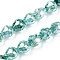 Transparent Electroplate Glass Beads Strands, AB Color Plated, Faceted, Teardrop, Light Sea Green, 10.5x10mm, Hole: 1.2mm, about 33pcs/strand, 13.78 inch(35cm)