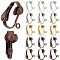 30Pcs 5 Colors Brass Clip-on Earring Findings, with Loops, Mixed Color, 17x14x7mm, Hole: 1mm, 6pcs/color