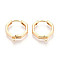 Brass Hoop Earring Findings, Cadmium Free & Nickel Free & Lead Free, Polygon, Real 18K Gold Plated, 17.5x16x3mm, Hole: 1~1.2mm, Pin: 1mm