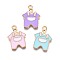 Alloy Enamel Pendants, Cadmium Free & Nickel Free & Lead Free, Light Gold, Clothes, Mixed Color, 21.5x15.5x1.5mm, Hole: 1.8mm