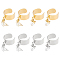 8Pcs 4 Style 304 Stainless Steel Open Cuff Rings Set, with Hollow Moon & Star Charms, Golden & Stainless Steel Color, Inner Diameter: 17~18mm, 2Pcs/style