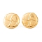 Ion Plating(IP) Flat Round 304 Stainless Steel Stud Earrings for Women, Golden, 19x20mm