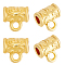 30Pcs Brass Tube Bails, Loop Bails, Column, Real 18K Gold Plated, 6.5x7x4.5mm, Hole: 1.4mm, Inner Diameter: 2.8mm