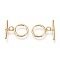 Brass Toggle Clasps, Long-Lasting Plated, Ring & Bar, Real 18K Gold Plated, Ring: 16.5x14x1.5mm, Hole: 1.2mm, Bar: 21.5x5.5x3mm, Hole: 1.2mm