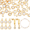 50Pcs Clear Cubic Zirconia Charms, with Brass Edge & Loop, Flat Round Charm, Long-Lasting Plated, Real 18K Gold Plated, 7.5x4.5x2mm, Hole: 1.4mm