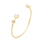 Brass Pave Clear Cubic Zirconia Oval Open Cuff Bangles for Women, Golden, Inner Diameter: 2-1/8 inch(5.5cm), 6.5mm