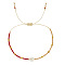 Glass Seed Beads Braided Bead Bracelets, Shell Jewelry for Women, Flat Round with Letter, Letter C