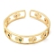 Colorful Cubic Zirconia Cuff Bangle, Real 18K Gold Plated Brass Hollow Bangle, Lead Free & Cadmium Free, Hamsa Hand, Inner Diameter: 2-1/4x2-1/8 inch(5.6x5.5cm)