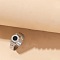 Flat Round with Watch Shape 304 Stainless Steel with Acetic Acid Finger Rings, Stainless Steel Color, Inner Diameter: 17mm