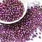Glass Seed Beads, Half Plated, Inside Colours, Round Hole, Round, Magenta, 4x3mm, Hole: 1.4mm, 111pcs/10g