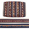 Ethnic Style Polyester Ribbons, Rhombus Pattern, Colorful, 2-1/8 inch(53mm)