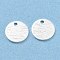 Brass Charms, Flat Round, 925 Sterling Silver Plated, 8x1mm, Hole: 1.2mm