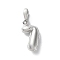 Brass Pendants, Number Charms, Rack Plating, Long-Lasting Plated, Lead Free & Cadmium Free, Platinum, 14x7x3.5mm, Hole: 4x2.5mm