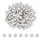 5-Petal Flower Smooth Surface 304 Stainless Steel Bead Caps, Stainless Steel Color, 7x7x2mm, Hole: 1mm, 200pcs/box