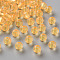 Transparent Acrylic Beads, Round, Gold, 6x5mm, Hole: 1.8mm, about 4400pcs/500g