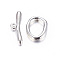 Alloy Toggle Clasps, Cadmium Free & Nickel Free & Lead Free, Silver Color Plated, Size: Oval: about 16mm wide, 21mm long, 3mm thick, Bar: about 9mm wide, 29mm long, hole: 2mm