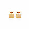 Rack Plating Brass Beads, Nickel Free, Cube, Real 18K Gold Plated, 5x5x5mm, Hole: 3mm