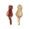 Rack Plating Alloy Enamel Pendants, Light Gold, Cat Charm, Colorful, 34x10x2mm, Hole: 1.5mm