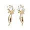 Brass Micro Pave Cubic Zirconia Pendants, Heart, Real 18K Gold Plated, 26.5x9x3.5mm, Hole: 1.2mm