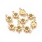 Tibetan Style Alloy Flower Links Connectors, Cadmium Free & Lead Free, Plum Blossom, Antique Golden, 18x10mm, Hole: 2mm
