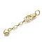 Chain Extender, Iron Links with Brass Charms & Lobster Claw Clasps, Cadmium Free & Lead Free, Heart, Real 18K Gold Plated, 64mm, Clasp: 17x10x4mm, Extend Chain: 38mm, Jump Ring: 8x1mm, Inner Diameter: 6mm