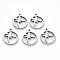 Non-Tarnish 304 Stainless Steel Pendants, Laser Cut, Ring with Dragonfly, Stainless Steel Color, 17x15x1mm, Hole: 1.2mm