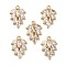 Brass Micro Pave Cubic Zirconia Pendants, Nickel Free, Leaf, Clear, Real 18K Gold Plated, 15.5x11.5x4mm, Hole: 1.2mm