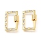 Brass Micro Pave Cubic Zirconia Screw Carabiner Lock Charms, for Necklaces Making, Quick Links, Rectangle, Golden, Clear, 22.5x14.5x5mm