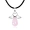 Angel Natural Rose Quartz Pendant Necklaces, No Size