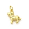Brass Micro Pave Cubic Zirconia Pendants, Dog Charms, Rack Plating, Lasting Plated, Cadmium Free & Lead Free, with Jump Ring, Real 18K Gold Plated, 13.5x11.5x3.5mm, Hole: 3.5mm