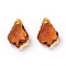 Faceted Glass Pendants, Leaf, Chocolate, 16x11x6mm, Hole: 1.5mm