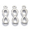 Non-Tarnish 201 Stainless Steel Pendants, Laser Cut, Infinity, Stainless Steel Color, 18x6x0.8mm, Hole: 1.6mm